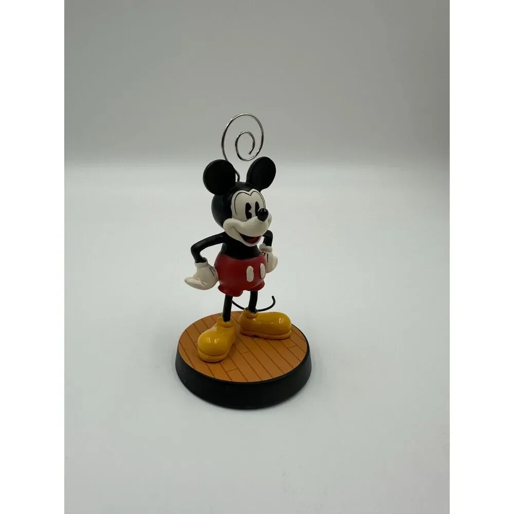 Disney Mickey Mouse Photo Clip Frame Figurine Spiral Photo Holder Vintage